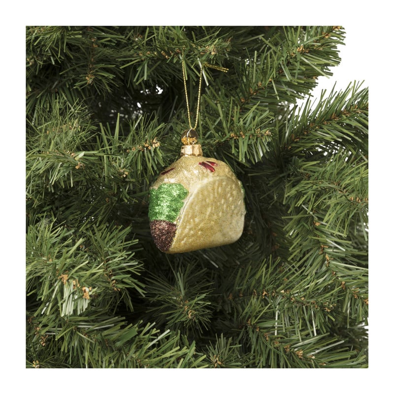 Kersthanger taco - goudkleurig -7.3x10.2x4 cm