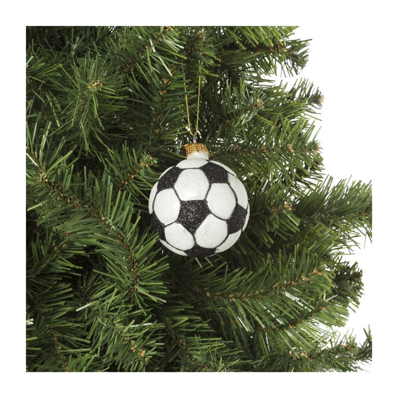 Kersthanger voetbal - glas - ø7x6.7 cm
