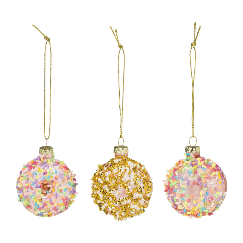 Mini kersthanger donut - set van 3 - ø4.5 cm
