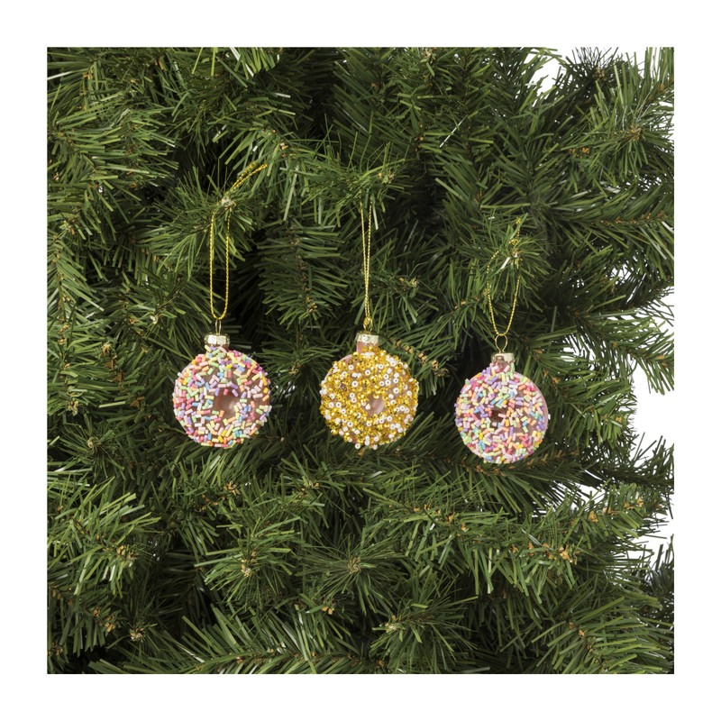 Mini kersthanger donut - set van 3 - ø4.5 cm