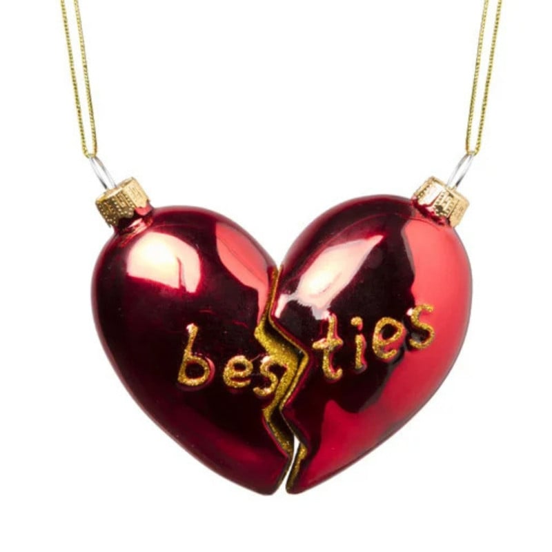 Kersthanger best friends - rood - 7.2x5.8x4 cm
