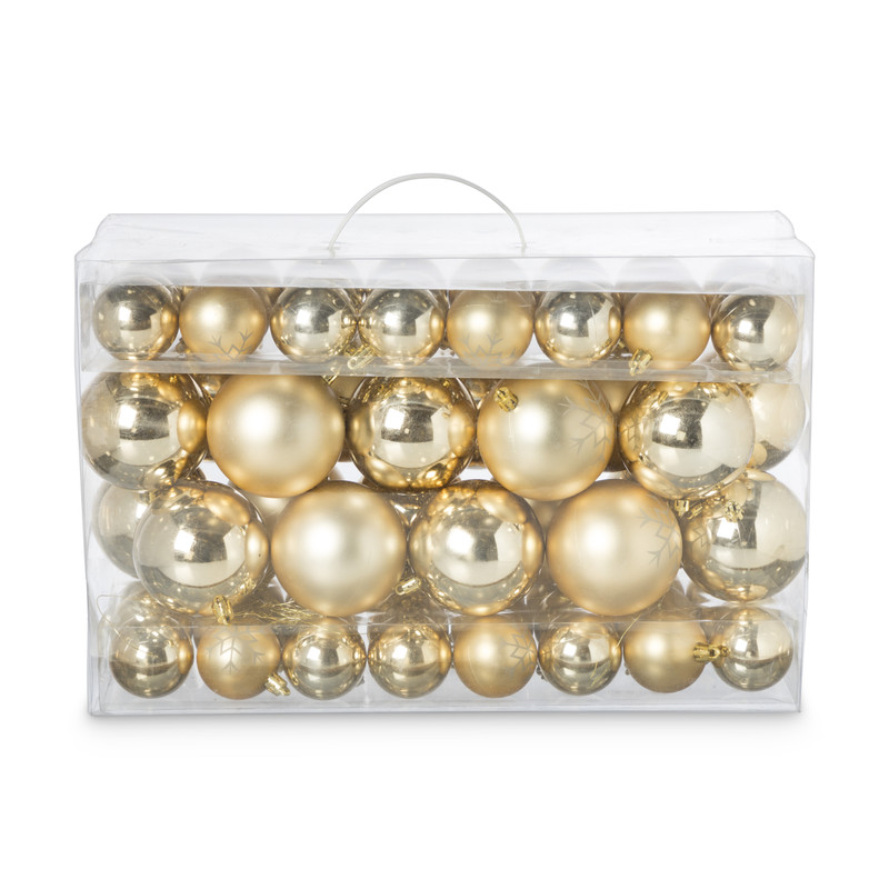 Kerstbalpakket goud - set van 68