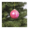 Kerstbal glitter - roze - ø8 cm