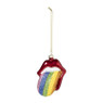 Kersthanger tong regenboog - multikleur - 8.6x6.3x3 cm