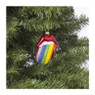 Kersthanger tong regenboog - multikleur - 8.6x6.3x3 cm
