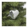 Kersthanger disco hart - zilverkleurig - 9x9.5x3.5 cm