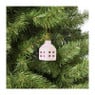 Hanger huisje keramiek - roze - 5.5x3.5x3.5 cm