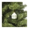 Hanger huisje keramiek - groen - 5.5x3.5x3.5 cm