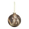 Kerstbal mopshond - glas - ø8 cm
