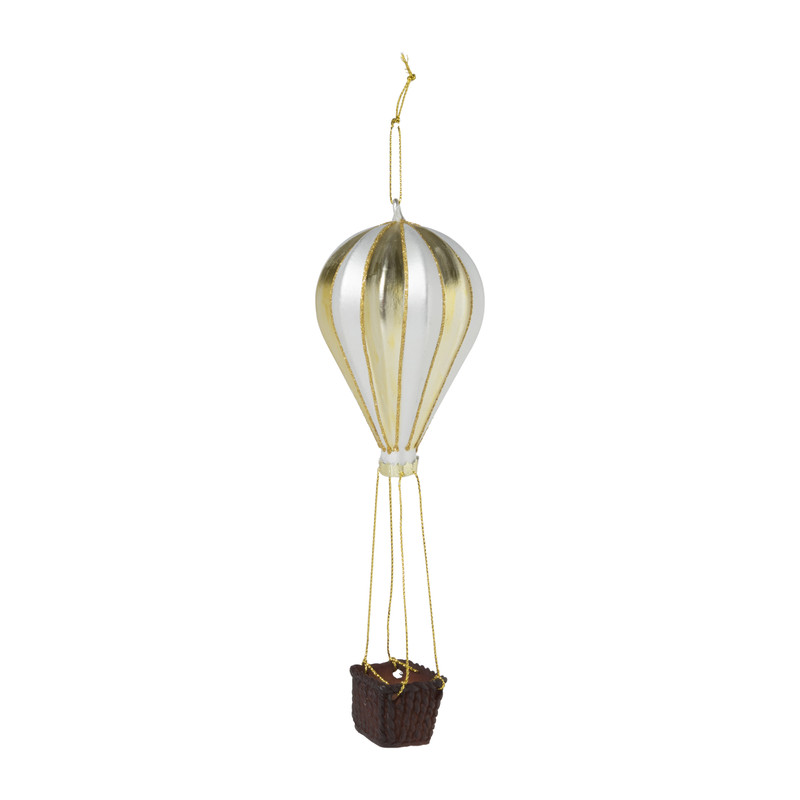 Kersthanger luchtballon - glas - diverse varianten - ø7x20 cm