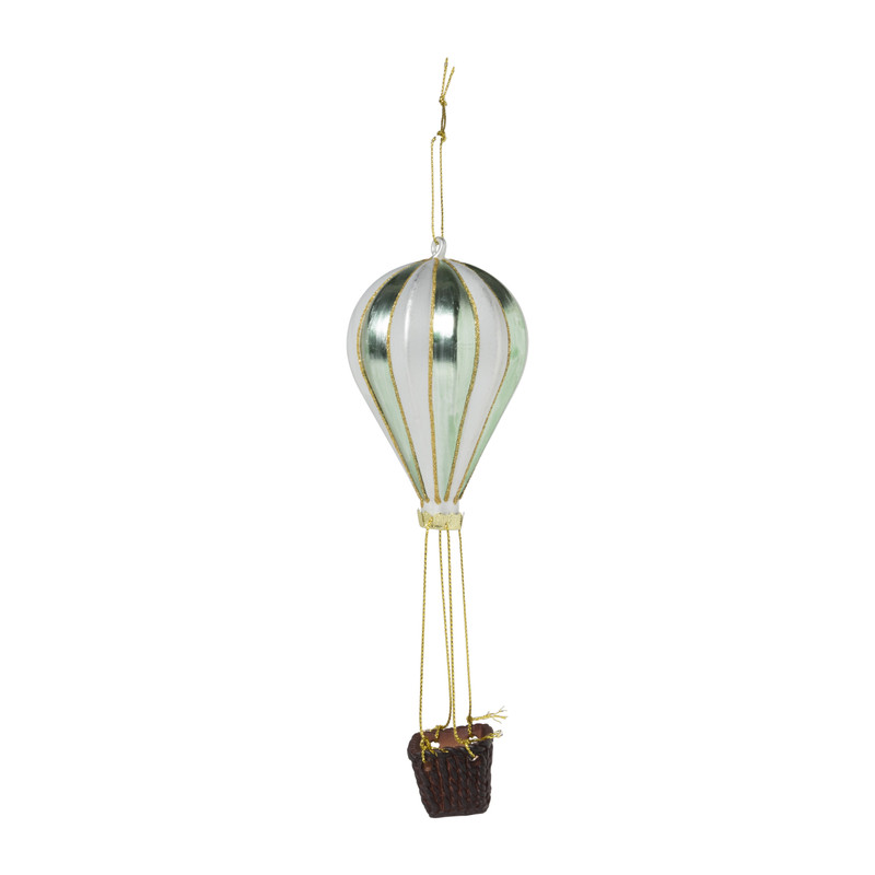Kersthanger luchtballon - glas - diverse varianten - ø7x20 cm