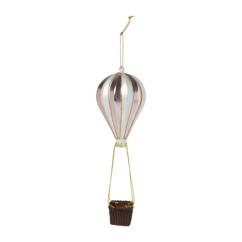 Kersthanger luchtballon - glas - diverse varianten - ø7x20 cm