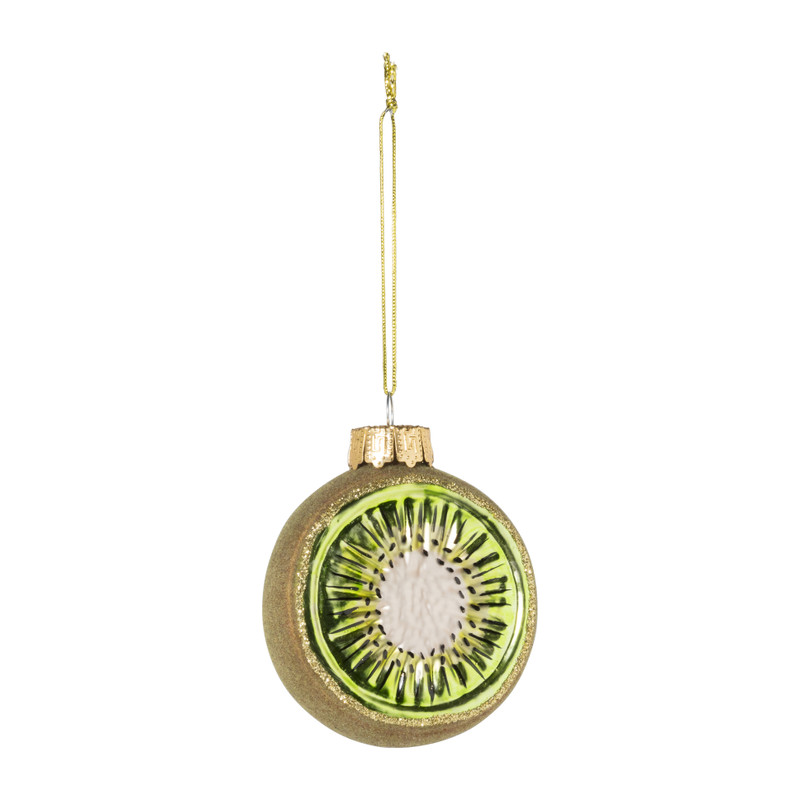 Kersthanger kiwi - glas - 9.5x6.3x2.8 cm