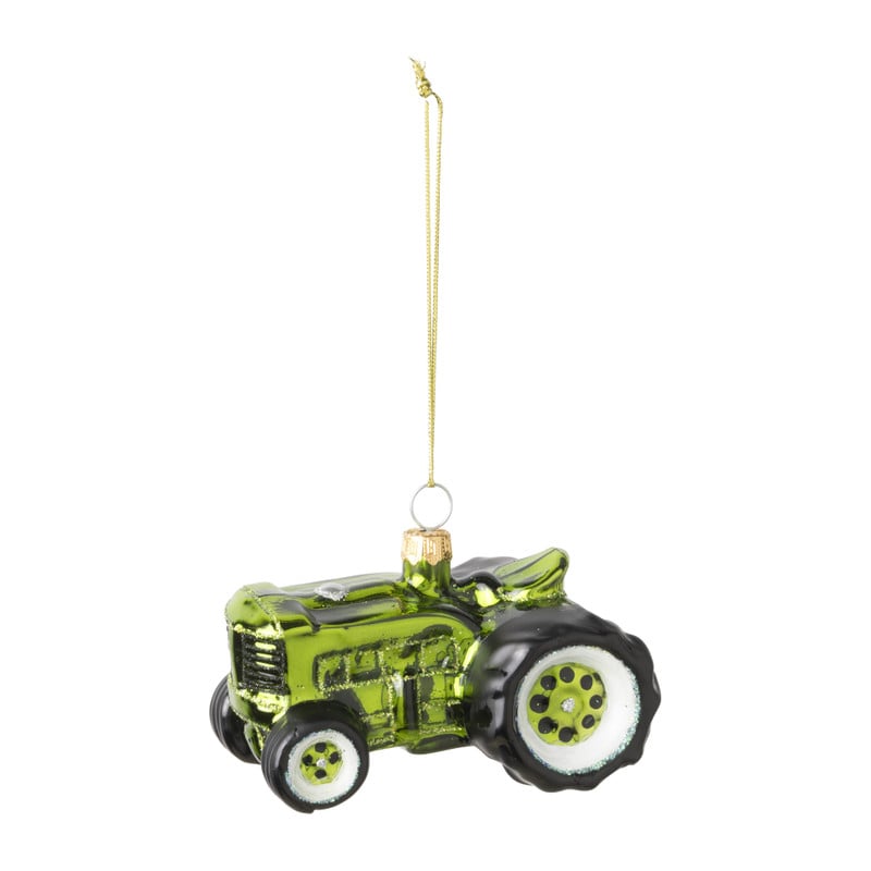 Kersthanger tractor - glas - 5.6x9.1x6.1 cm
