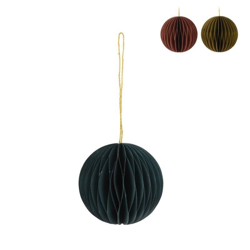 Kerstbal papier - diverse varianten - ø8 cm