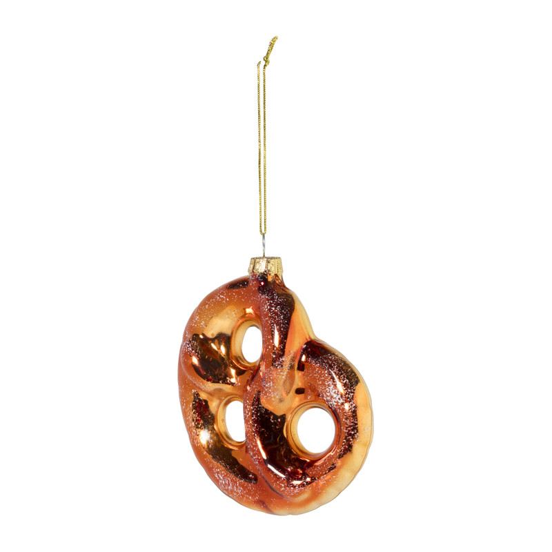 Kersthanger pretzel - glas - 11.5x11x2.9 cm