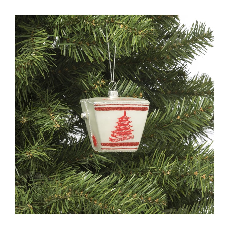 Kersthanger wok to go - glas - 11x11x7.5 cm