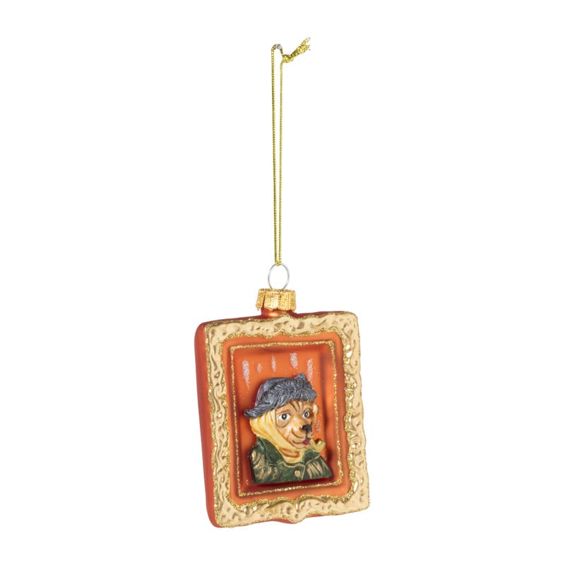 Kersthanger schilderij hond - diverse varianten - glas