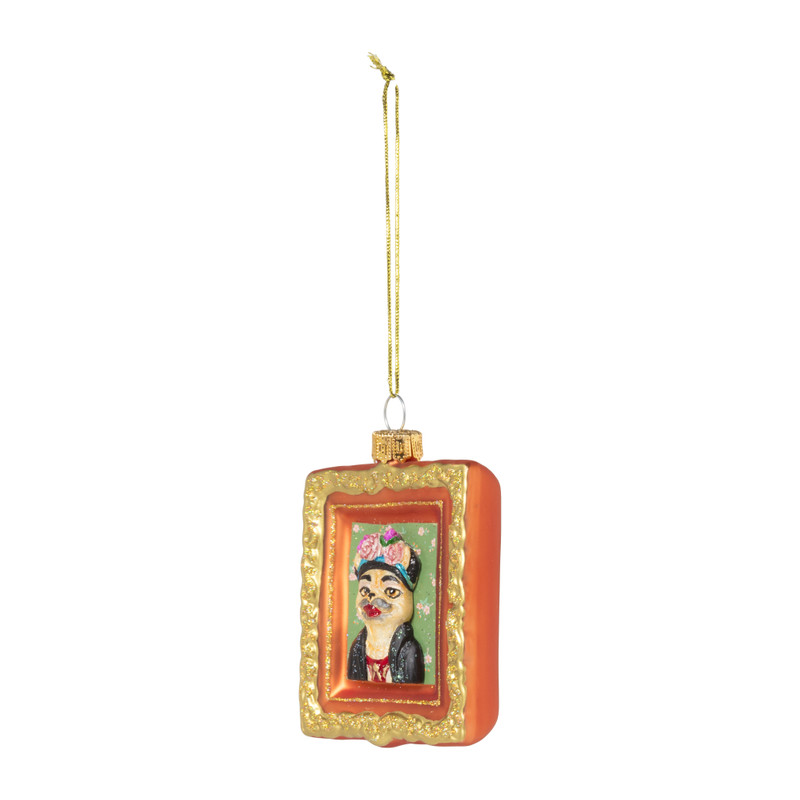 Kersthanger schilderij hond - diverse varianten - glas