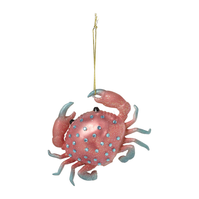 Kersthanger krab - glas - 8.7x11.3x3.2 cm