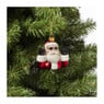 Kersthanger kerstman cool - glas - 7.9x8.5x4.8 cm