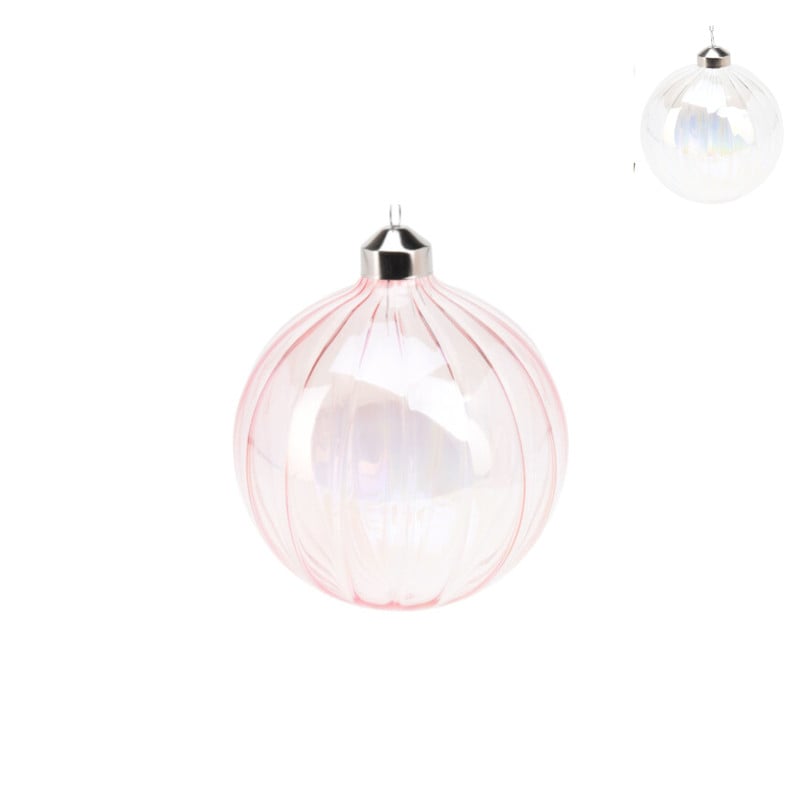 Kerstbal glas - diverse varianten - ø8 cm