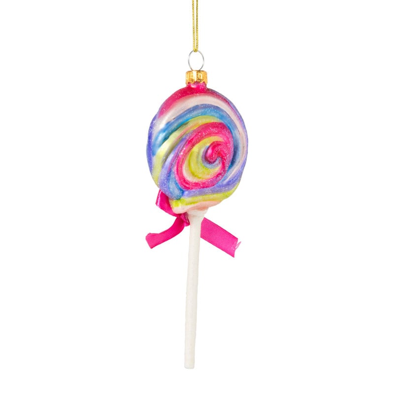 Kersthanger lolly - glas - 19.9x8.2x3.8 cm