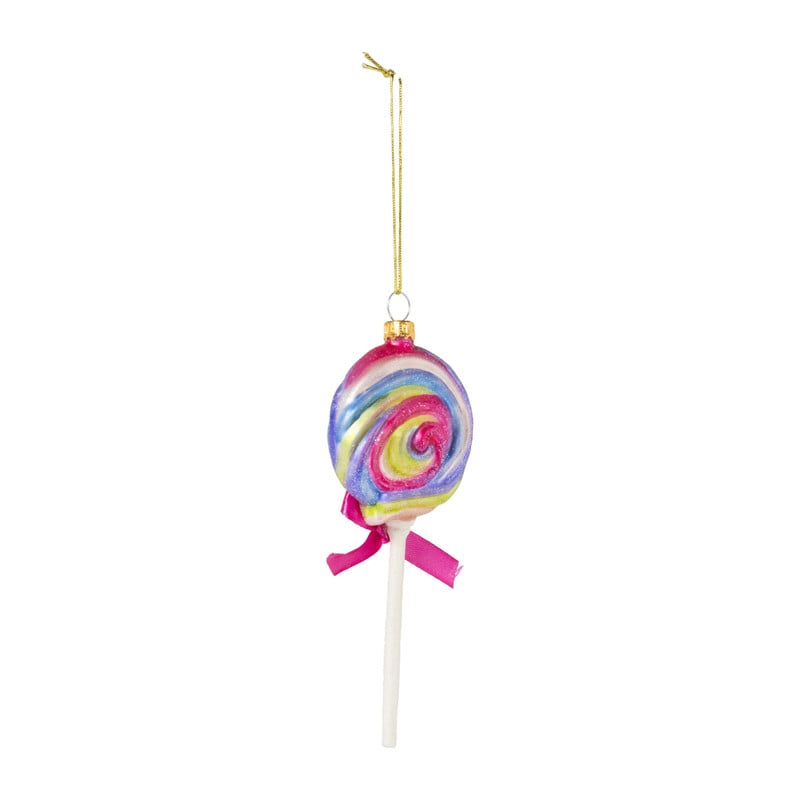 Kersthanger lolly - glas - 19.9x8.2x3.8 cm