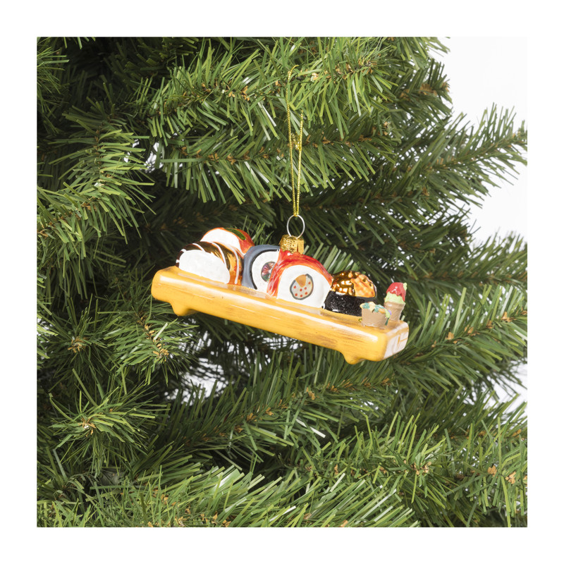Kersthanger sushi plank - glas - 4.7x12x4.7 cm