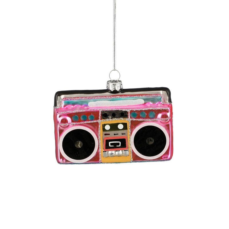 Kersthanger radio - multikleur - 8x11x3 cm