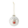 Kerstbal rendier - wit