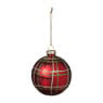 Kerstbal geruit - rood