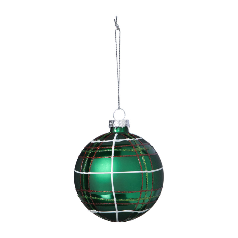 Kerstbal geruit - groen