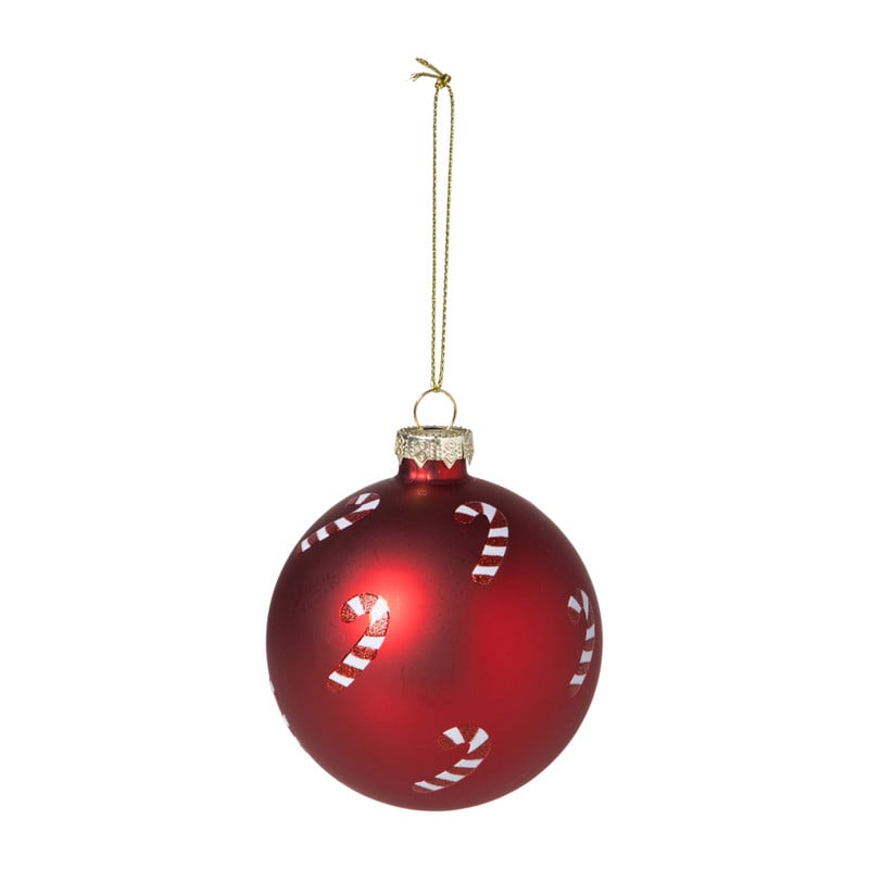 Kerstbal zuurstok - rood