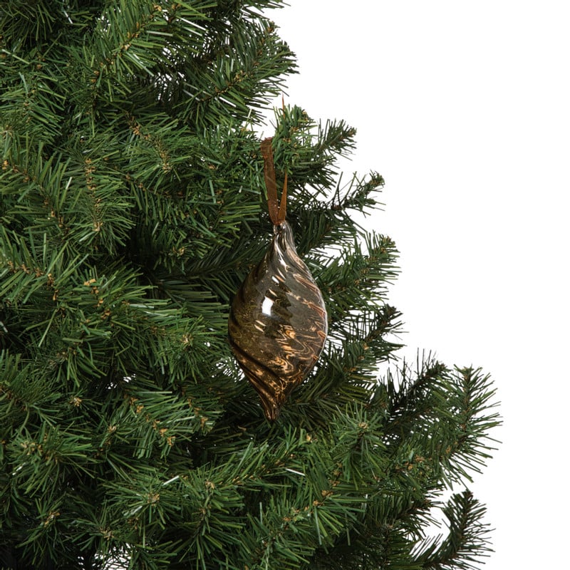 Kersthanger olive - bruin - ø6.5x13 cm