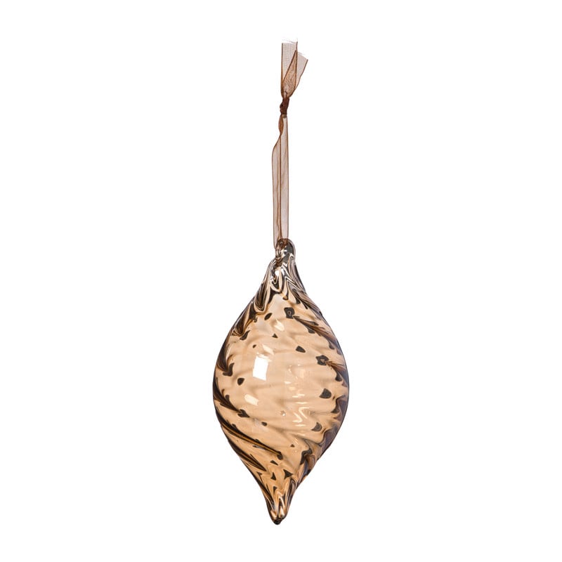 Kersthanger olive - bruin - ø6.5x13 cm