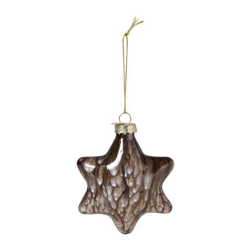 Kersthanger ster - zwart - 8x8x4 cm
