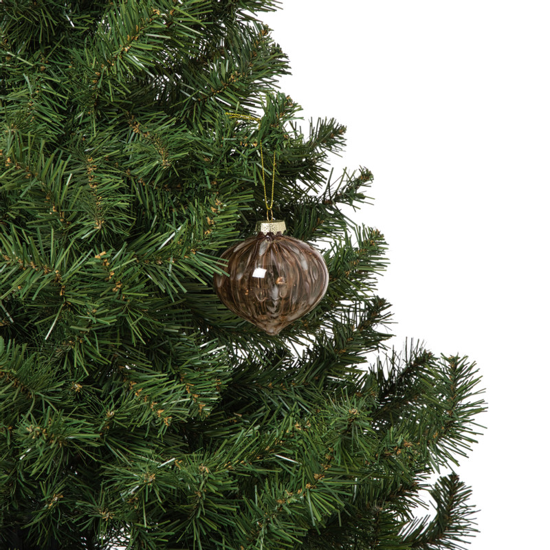 Kerstbal veren - bruin
