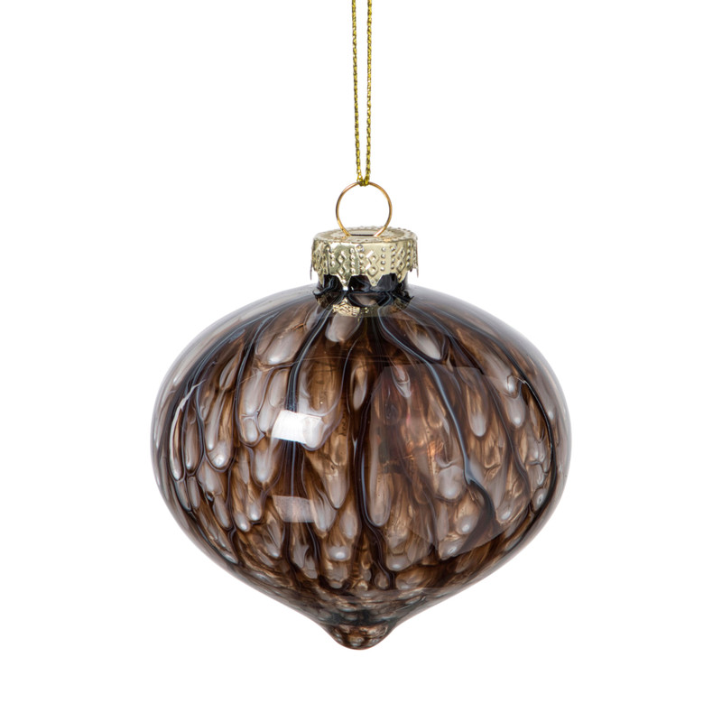 Kerstbal veren - zwart