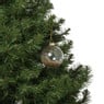 Kerstbal glas met gouden glitters - transparant/goudkleurig