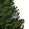 Kerstbal glas met zilveren glitters - transparant/zilverkleurig