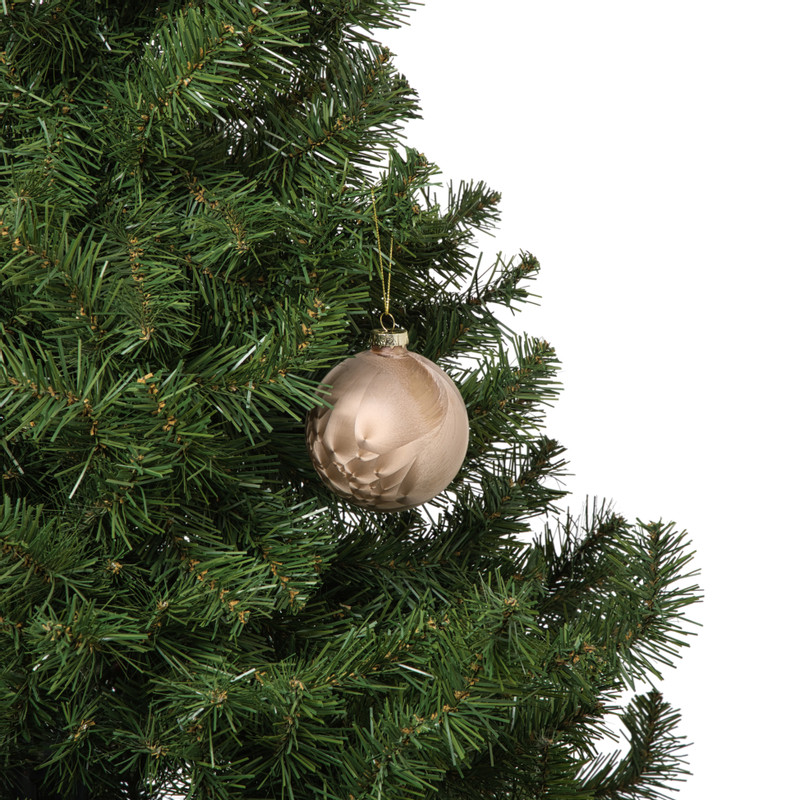 Kerstbal satijn - lichtbruin