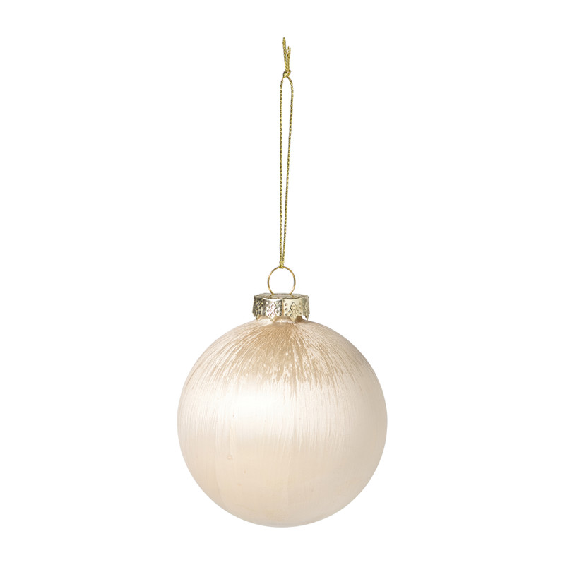 Kerstbal satijn - champagnekleurig