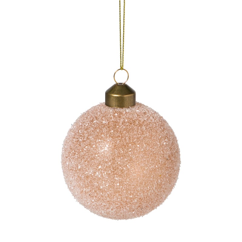 Kerstbal frozen - lichtbruin