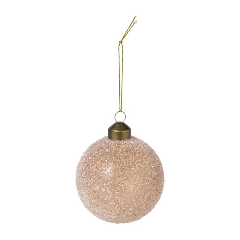 Kerstbal frozen - lichtbruin