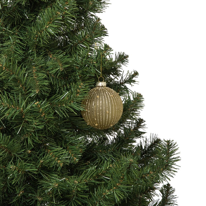 Kerstbal strepen en stippen - groen