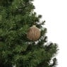 Kerstbal strepen en stippen - bruin