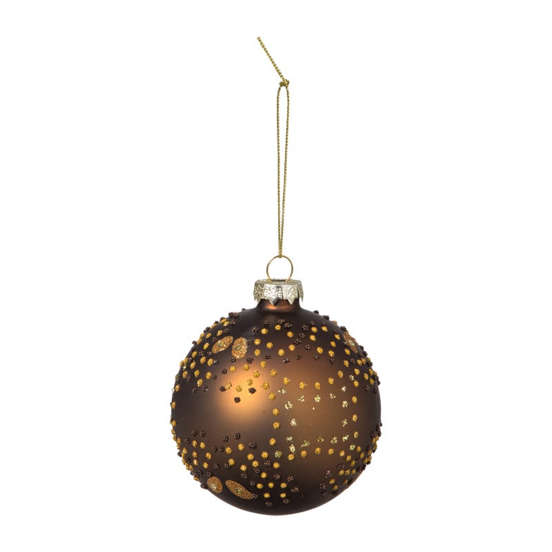 Kerstbal mat - donkerbruin