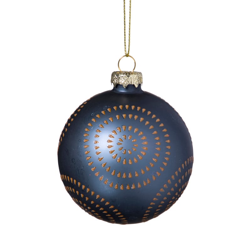 Kerstbal cirkels stipjes - bruin