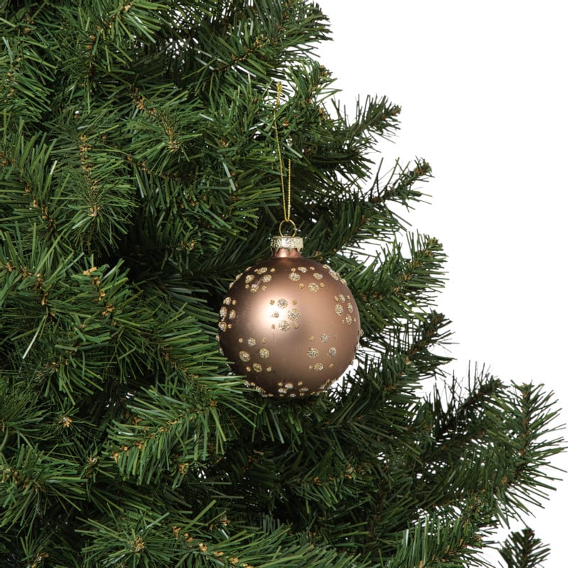 Kerstbal figuurtjes glitter - bruin